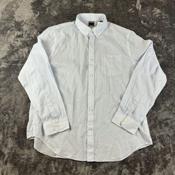 Todd Snyder Striped Button Up Long Sleeve Men's XXL Light Blue NWT Cotton - Picture 1 of 12